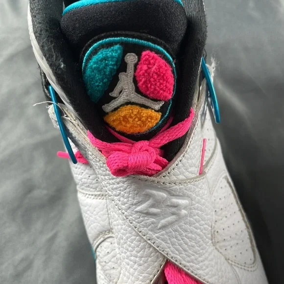NIKE AIR JORDAN | VIII 8 RETRO South Beach White Turbo Green | Size 8.5 - Picture 5 of 10